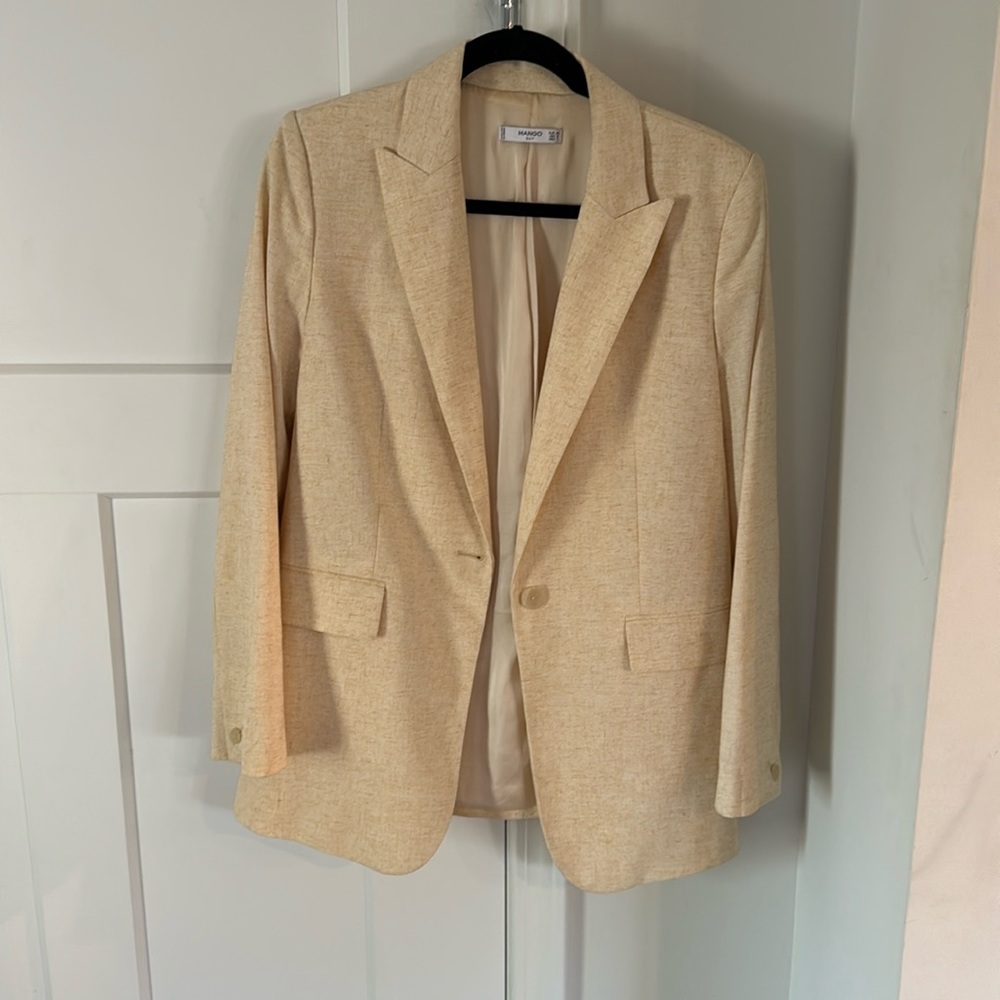 Mango oversized blazer cream/beige/butter size US 8 EUR 40